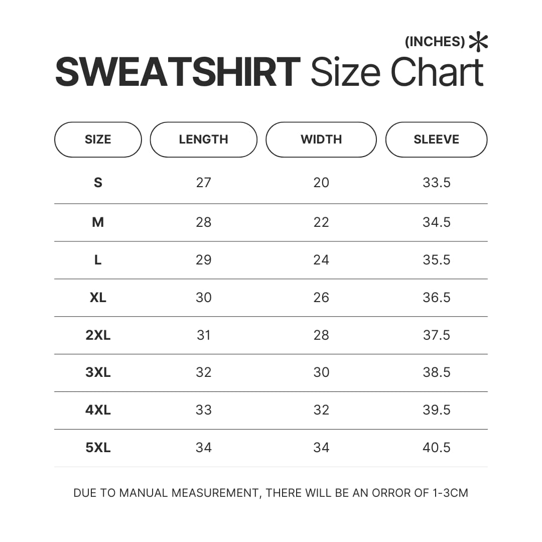 Sweatshirt Size Chart - A24 Films Store